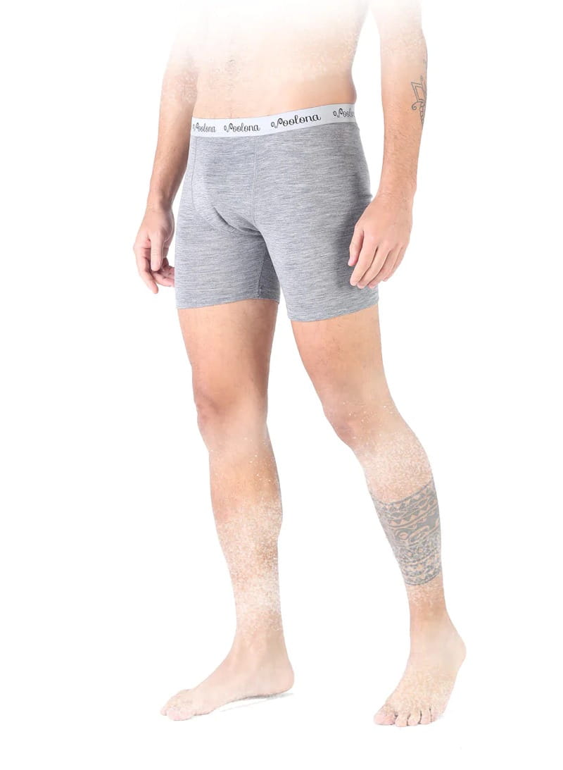 Szare bokserki męskie ze 100% wełny merino 195 g/m²