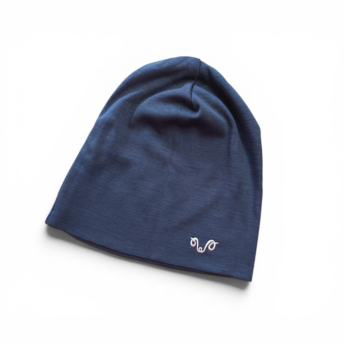 Granatowa czapka trekkingowa unisex z 100% wełny merino Woolona