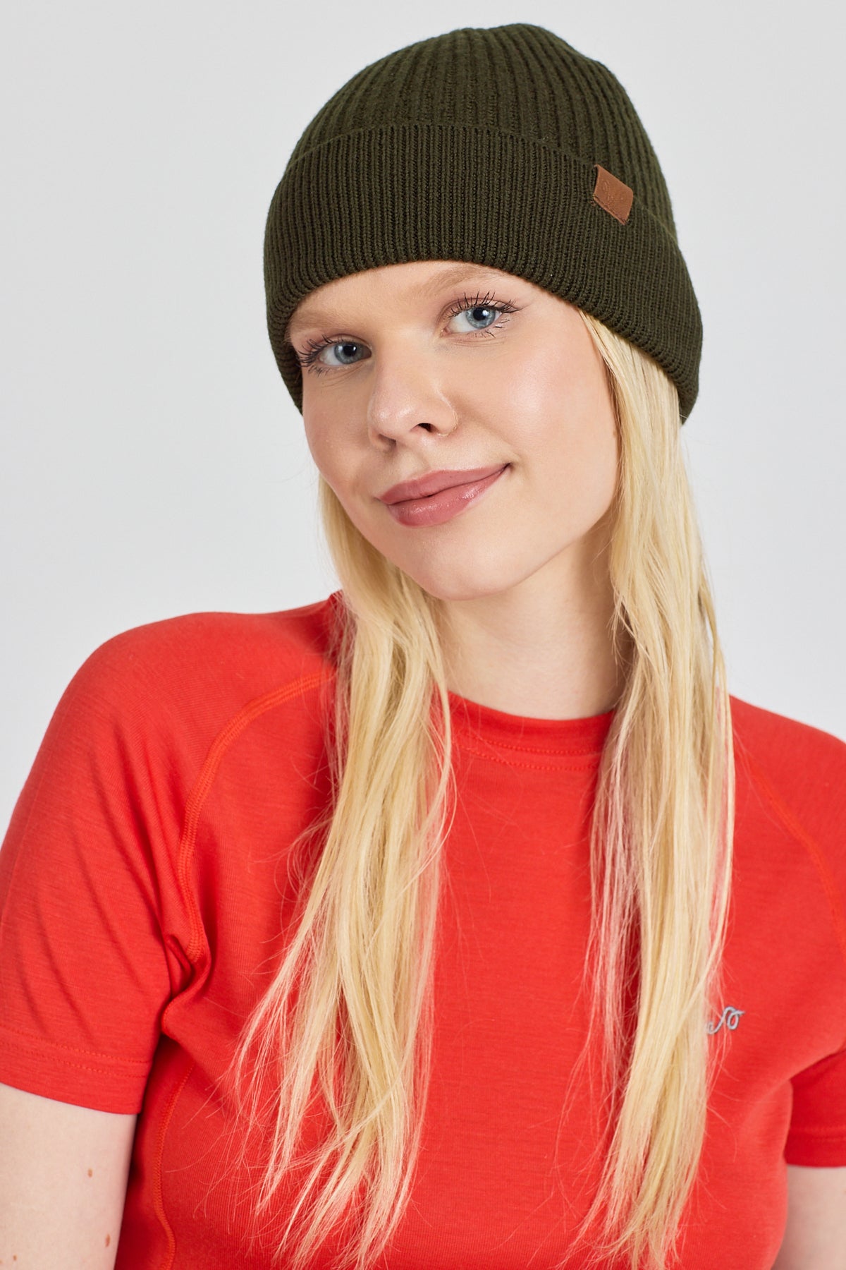 Zielona czapka zimowa unisex ze 100% wełny merino
