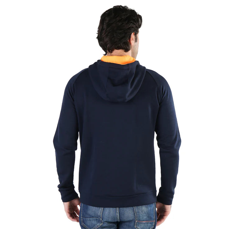 Granatowa bluza typu hoodie z wełny merino 260 g/m² dla kobiet i mężczyzn