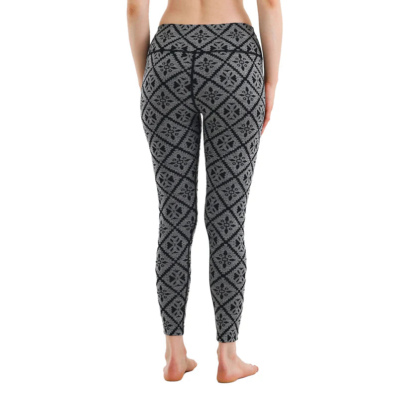 Szare damskie legginsy merino z wysokim stanem 230 g/m²