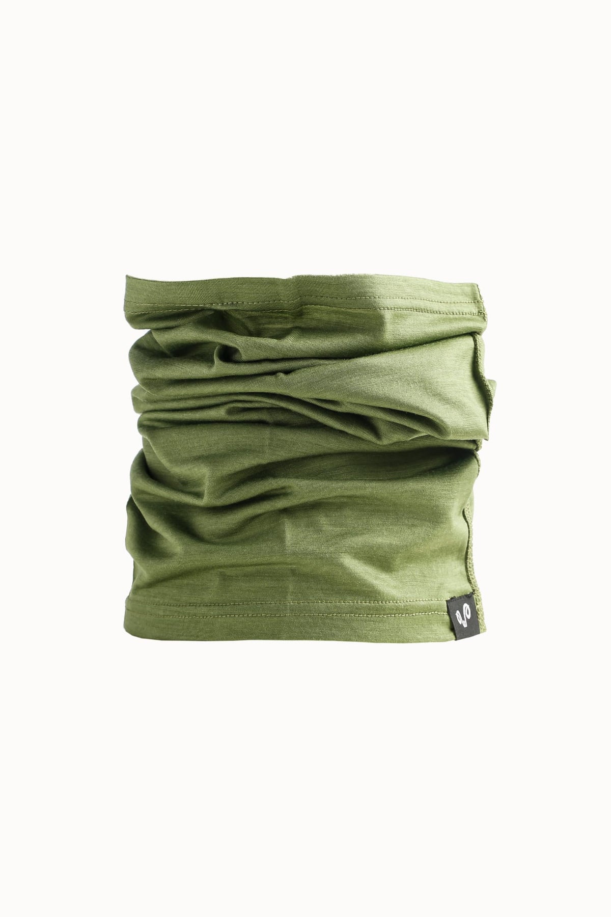 Oliwkowy komin trekkingowy ze 100% wełny merino 135 g/m²