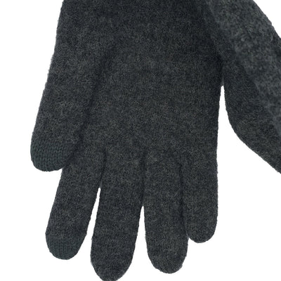 Antracytowe rękawiczki merino Touchscreen unisex