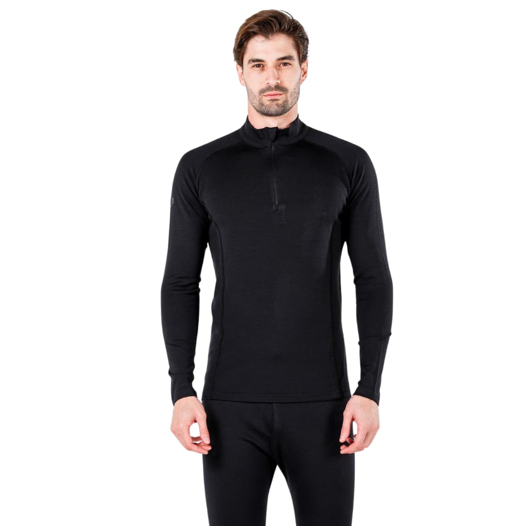 Czarna męska bluza ze 100% wełny merino