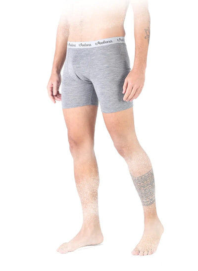 Szare bokserki męskie ze 100% wełny merino 195 g/m²