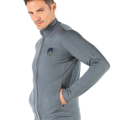 Szara kurtka męska z wełny merino 260 g/m², outdoor, trekking