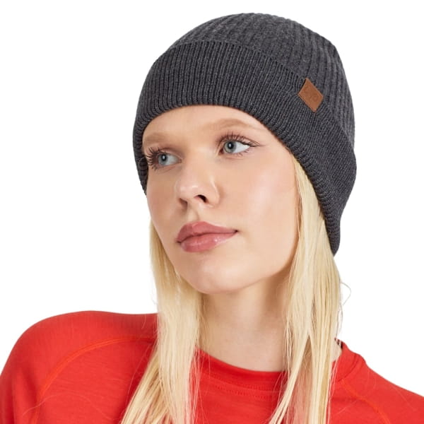 Antracytowa czapka zimowa ze 100% wełny merino 250 g/m²