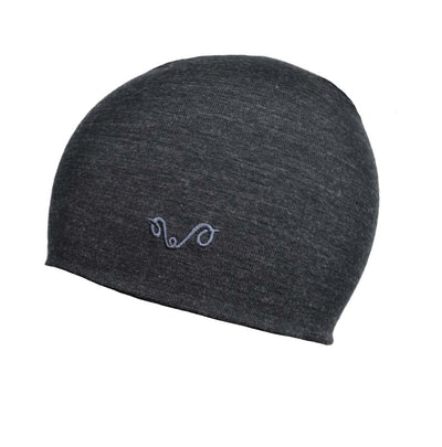 Antracytowa czapka trekkingowa unisex z 100% wełny merino Woolona