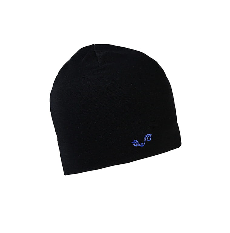 Czarna czapka trekkingowa unisex z 100% wełny merino Woolona