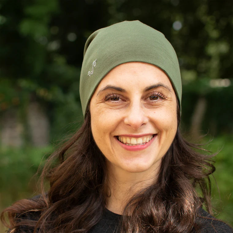 Czapka trekkingowa unisex z 100% wełny merino zielona