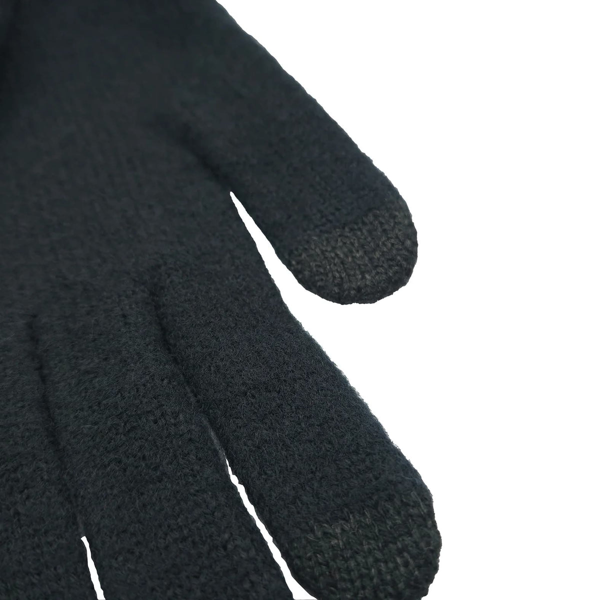 Czarne grube rękawiczki merino Touchscreen do obsługi telefonu