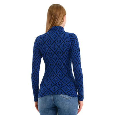 Niebieski damski longsleeve merino 230 g/m² jako pierwsza warstwa