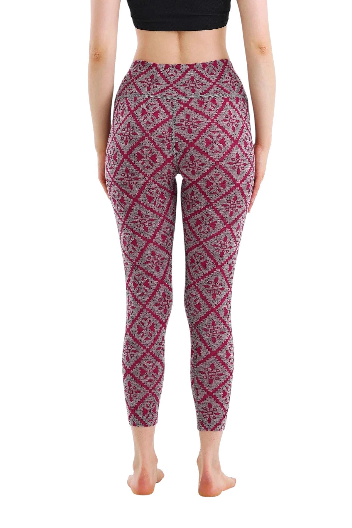Różowe damskie legginsy termoaktywne ze 100% wełny merino 230 g/m²
