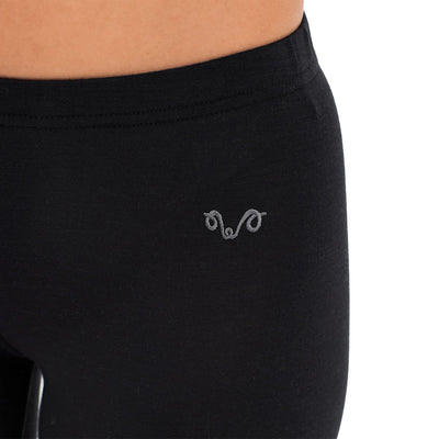 Czarne damskie legginsy termoaktywne ze 100% wełny merino