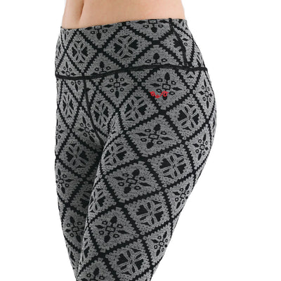 Szare damskie legginsy termoaktywne ze 100% wełny merino 230 g/m²
