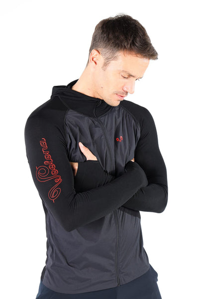 Hybrydowa bluza merino dla rowerzystów w kolorze czarnym