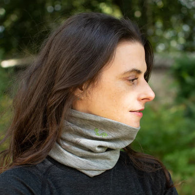 Jasnoszary komin trekingowy 100% wełna merino