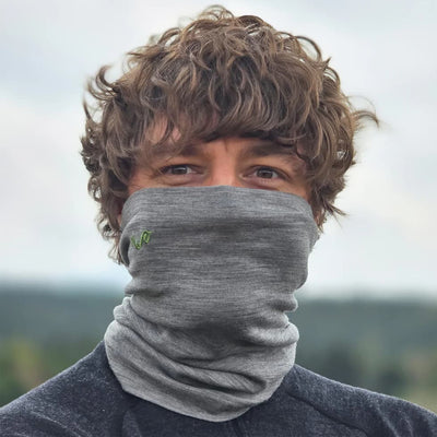 Szary komin trekkingowy ze 100% wełny merino