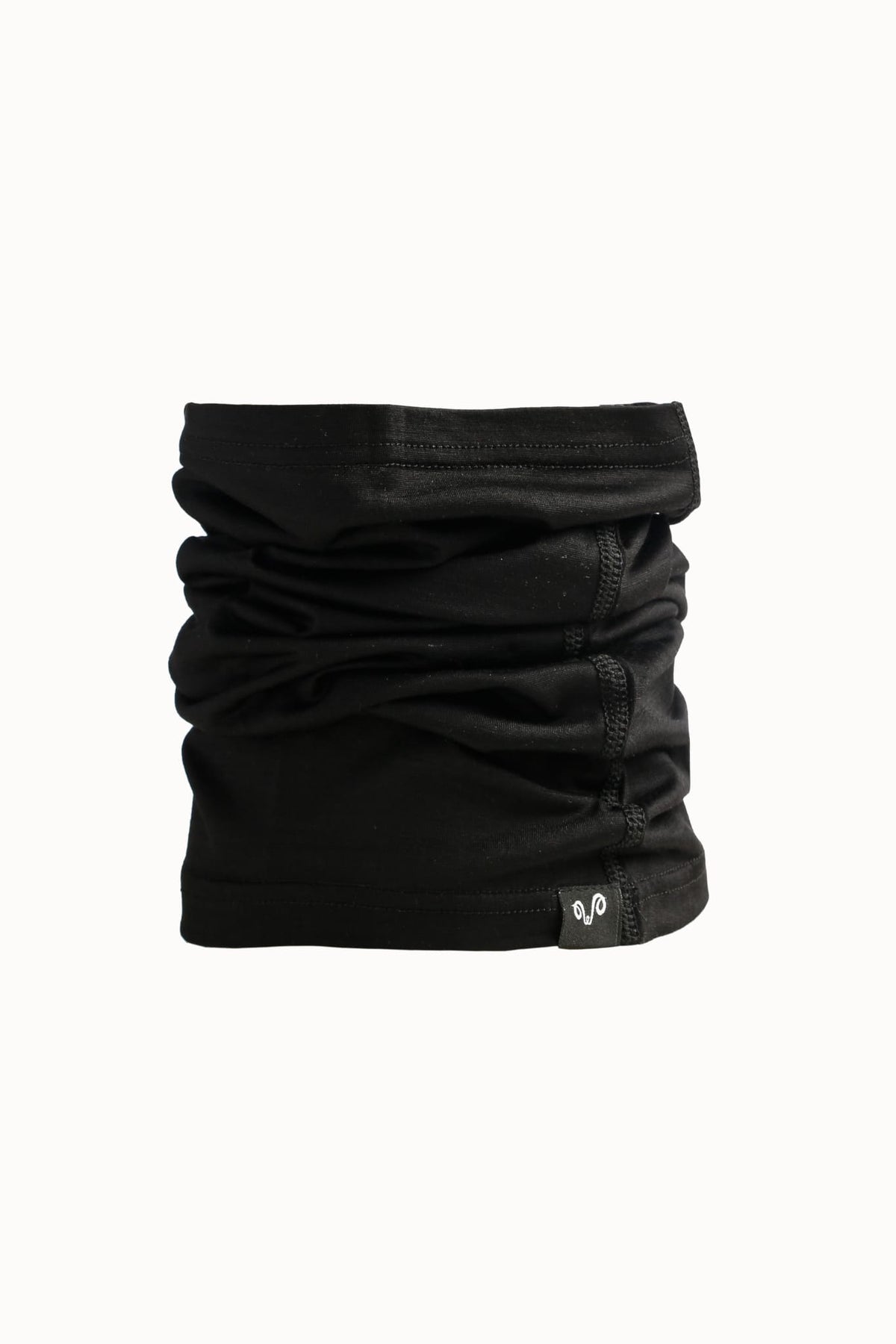 Czarny komin trekkingowy ze 100% wełny merino 135 g/m²