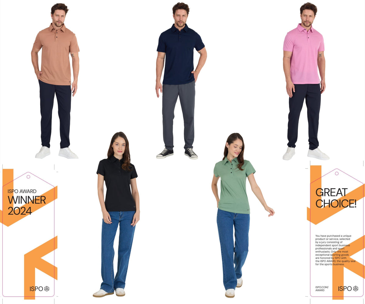 Kobiety i mężczyźni w koszulkach polo ze 100% wełny merino