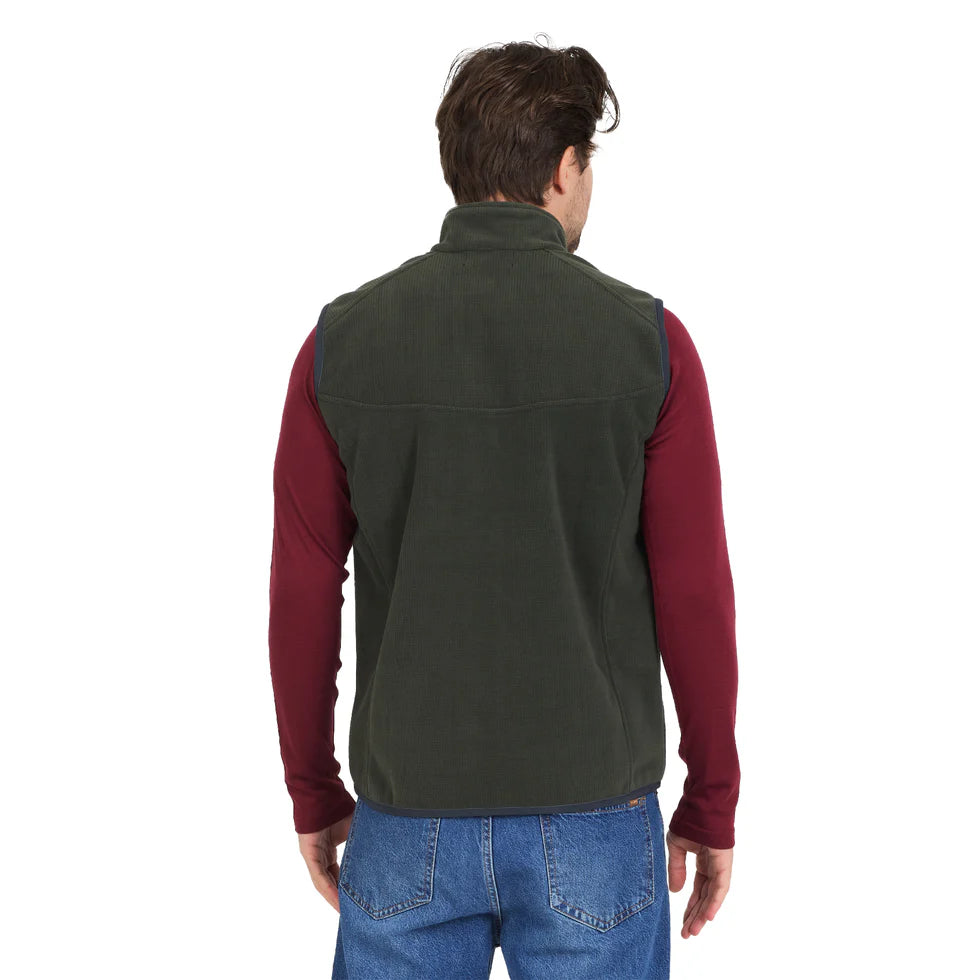 Męska kamizelka outdoorowa z wełną merino w kolorze zielonym