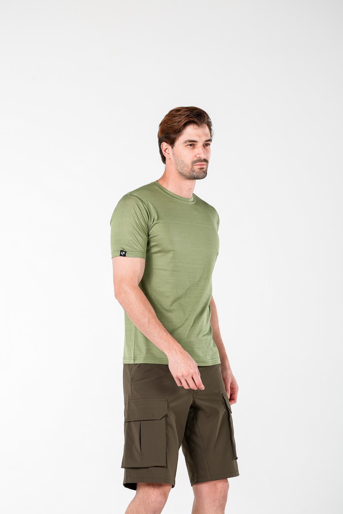 Zielona męska koszulka ze 100% wełny merino 135 g/m²