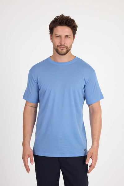 Turkusowa męska koszulka z 100% superfine wełny merino