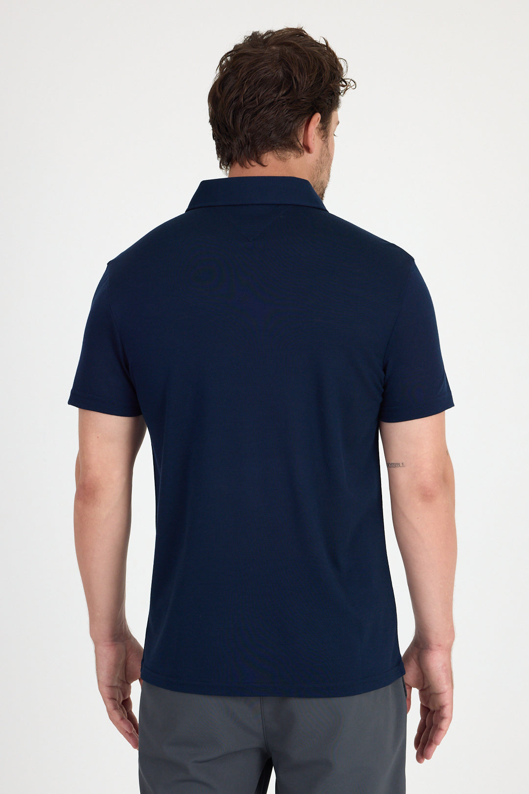 Granatowa męska koszulka polo z wełny merino 170 g/m²