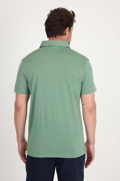 Zielona męska koszulka polo z wełny merino 170 g/m²