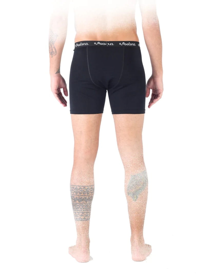 Męskie bokserki ze 100% wełny merino 195 g/m² w kolorze czarnym