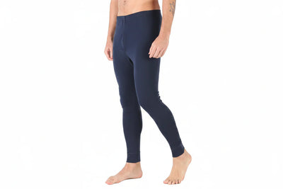 Granatowe legginsy męskie wykonane ze 100% wełny merino