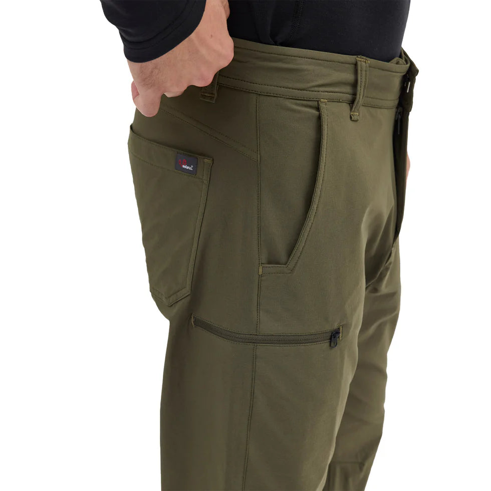 Elastyczne męskie spodnie khaki z wełną merino i technologią 4-way stretch