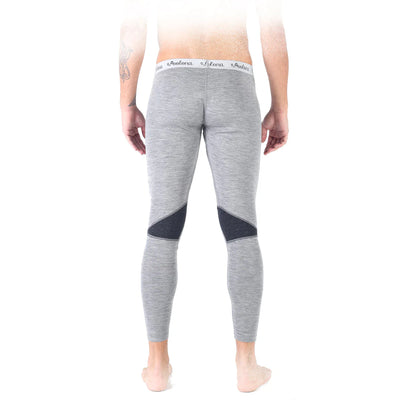 Jasnoszare męskie legginsy z wełny merino