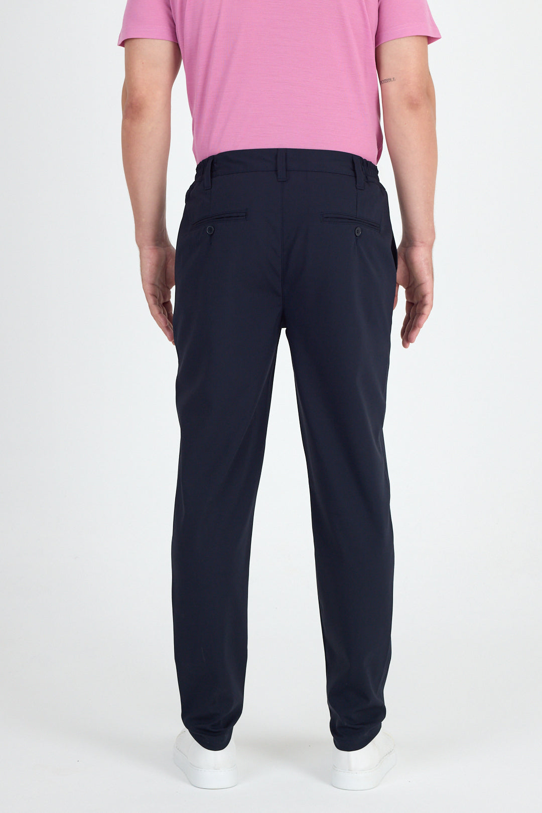 Granatowe męskie spodnie chino z 45% wełny merino 200 g/m²
