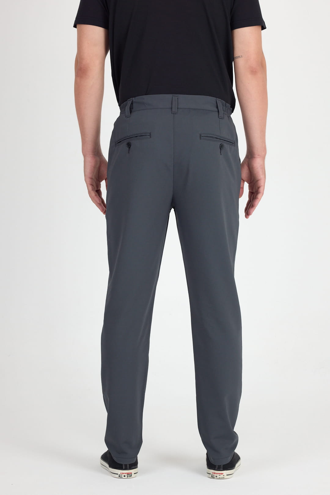 Szare męskie spodnie chino z 45% wełny merino 200 g/m²